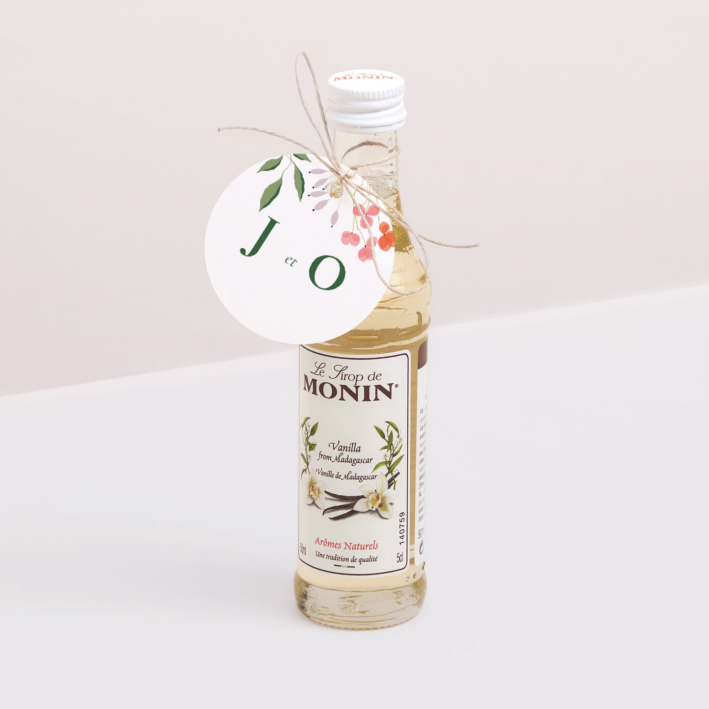 Etiquette perforée Mariage Ronde Encadré végétal III photo N° 3