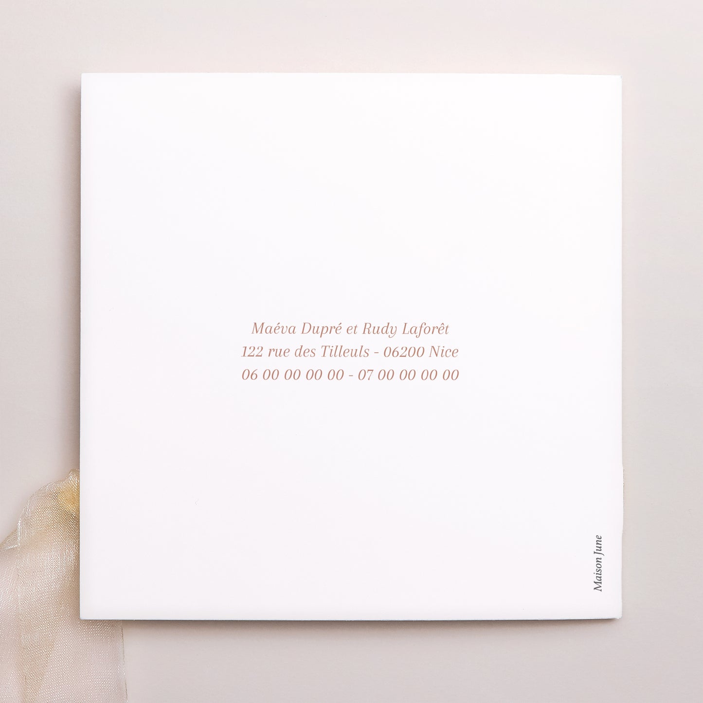 Faire-part Mariage Pochette carrée, 3 cartes, étiquette Epuré photo N° 4