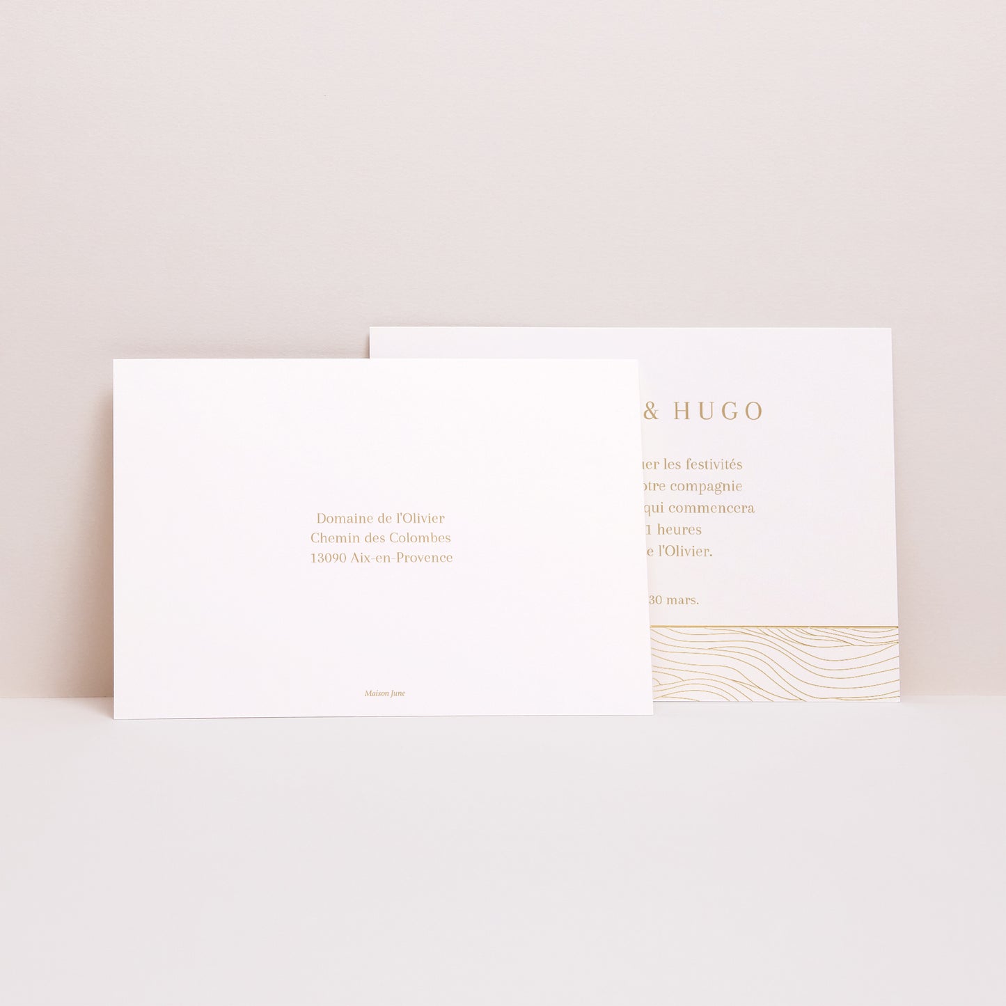 Invitations Mariage Paysage vagues dorées photo N° 2