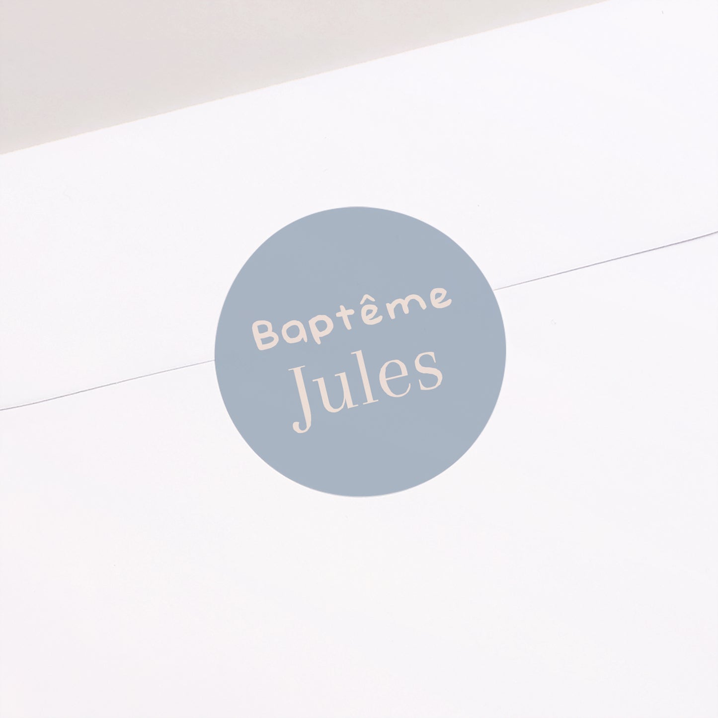 Sticker Baptême Rond Mon baptême tout doux photo N° 1