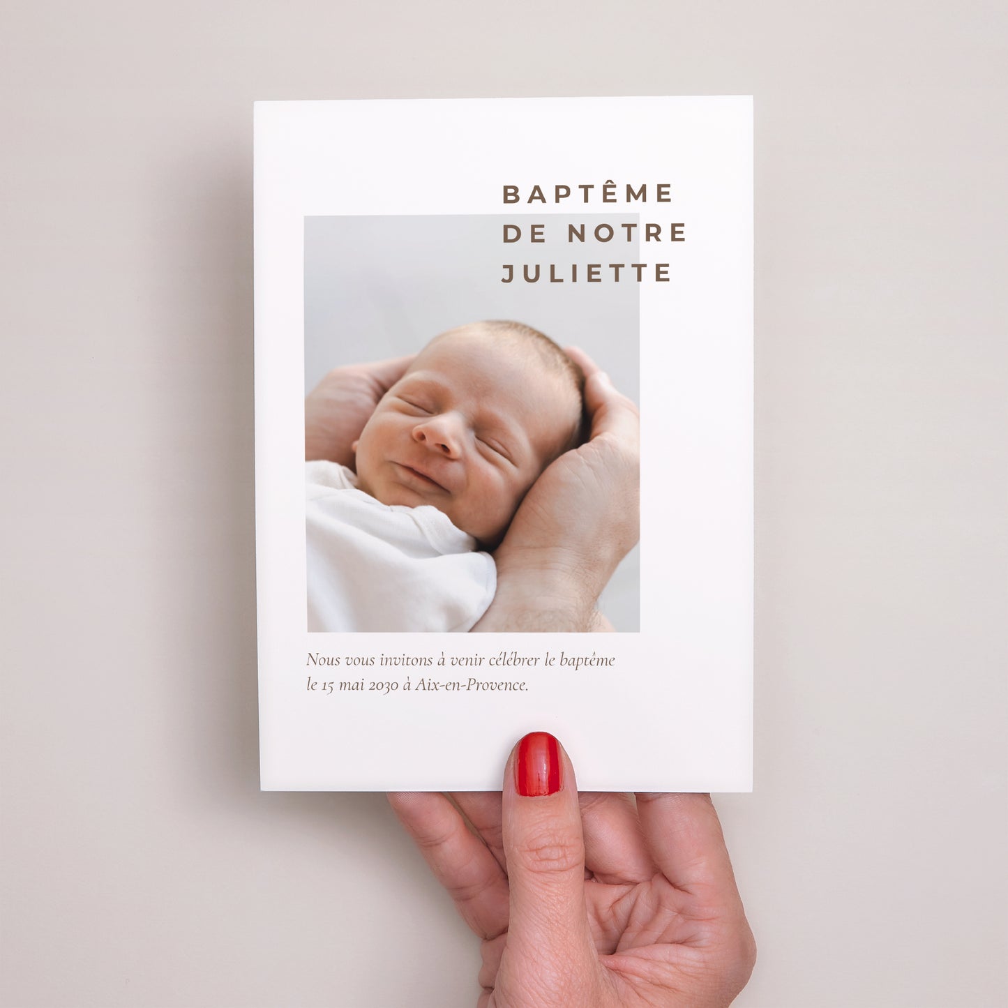 Faire-part Baptême Portrait Texte et photo photo N° 2