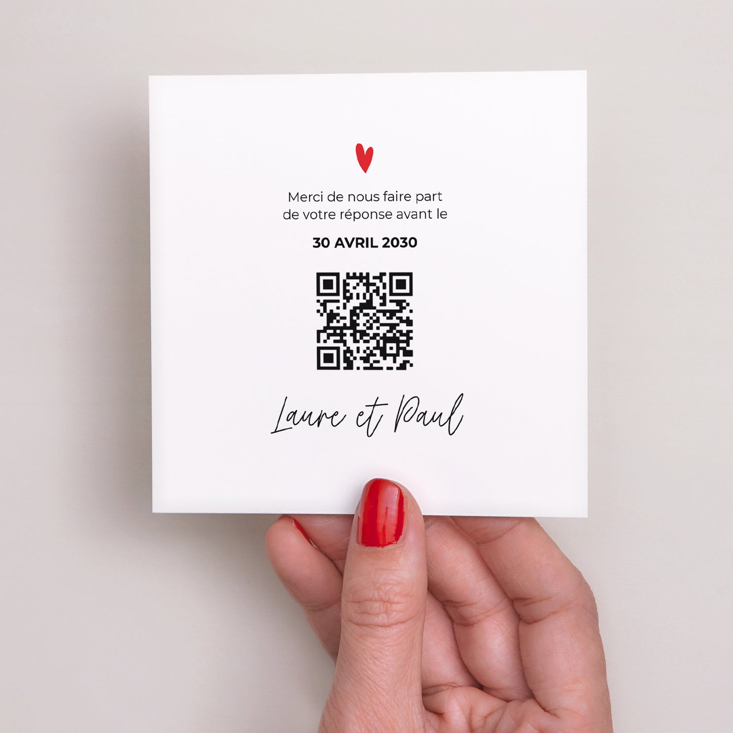 Carton réponse Mariage Carré Les heureux mariés photo N° 3