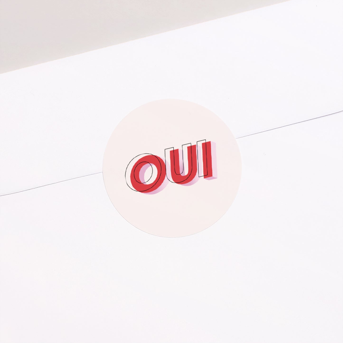 Sticker Mariage Rond OUI 3D photo N° 1