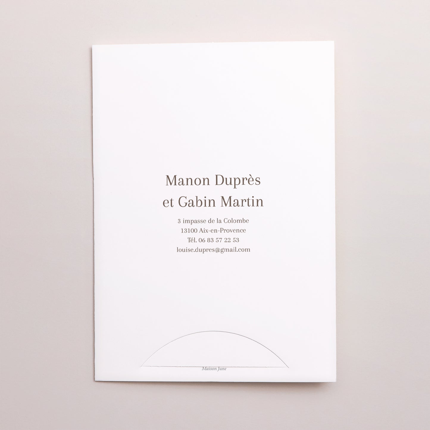 Faire-part Mariage Pochette 2 cartes Rayures beiges photo N° 5