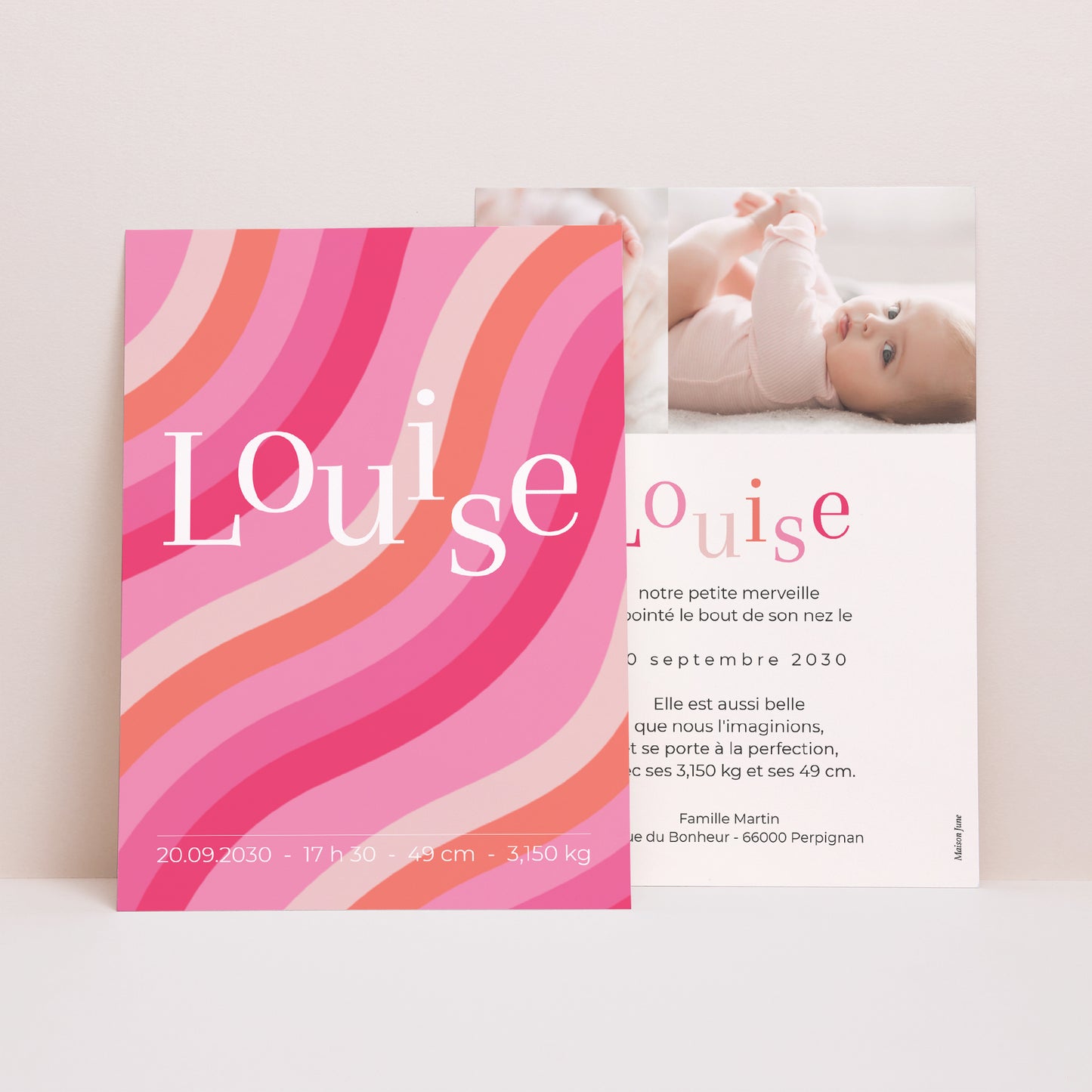 Faire-part Naissance Portrait groovy baby photo N° 1