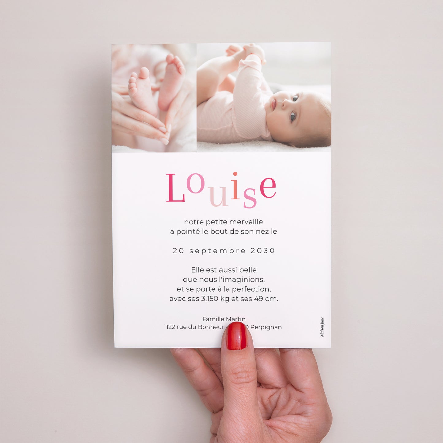 Faire-part Naissance Portrait groovy baby photo N° 3