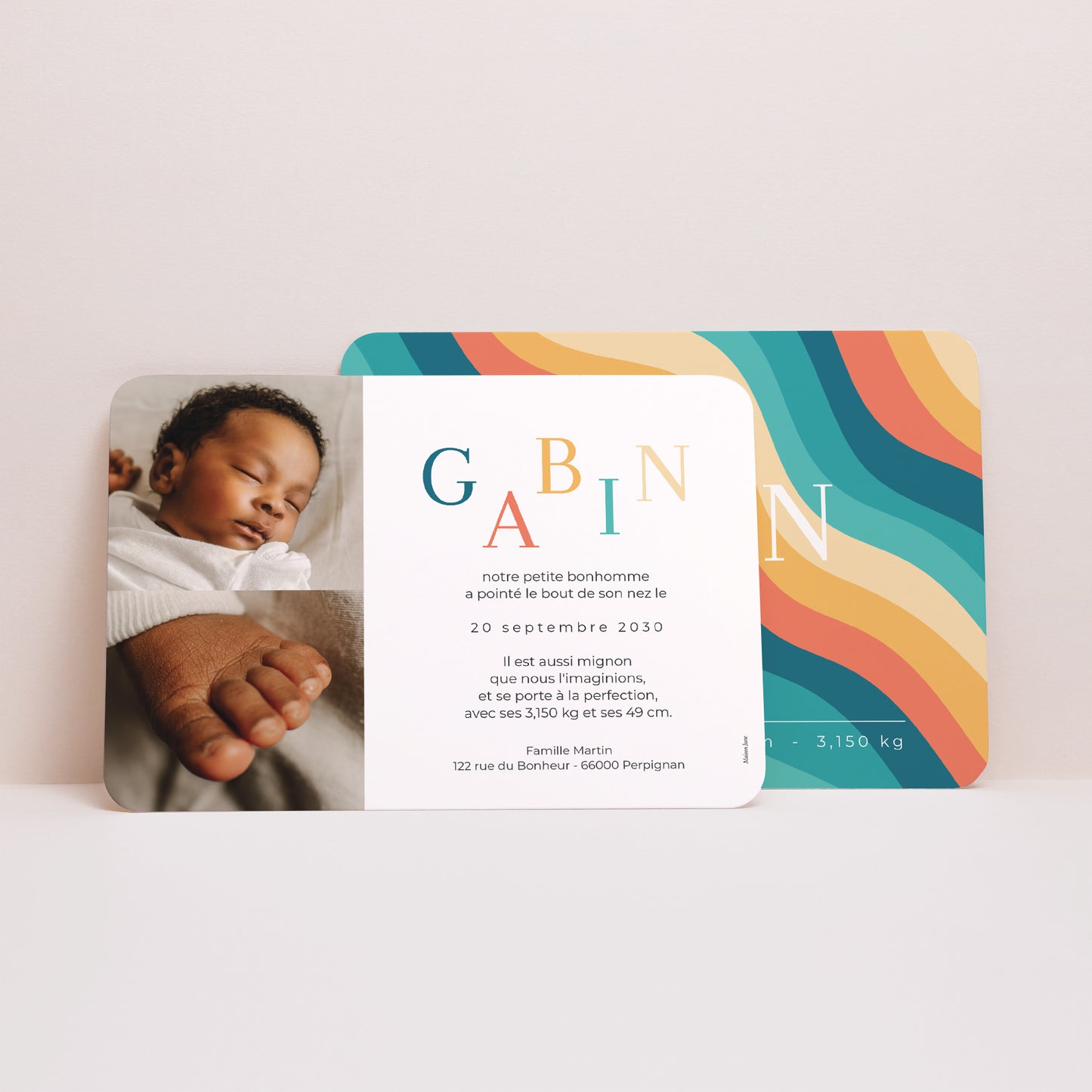 Faire-part Naissance Paysage, bords arrondis Groovy baby II photo N° 2