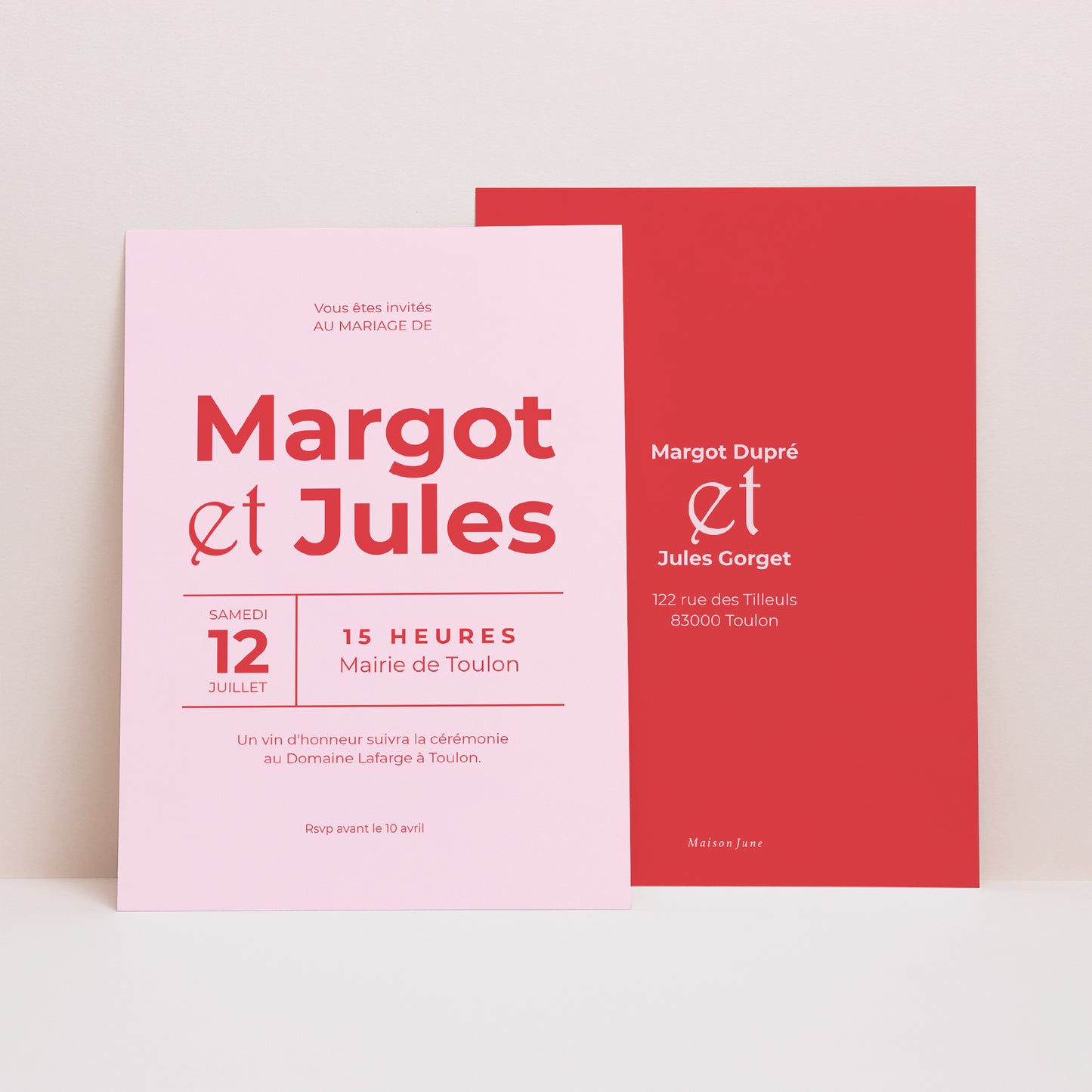 Faire-part Mariage Portrait Letter Press photo N° 1