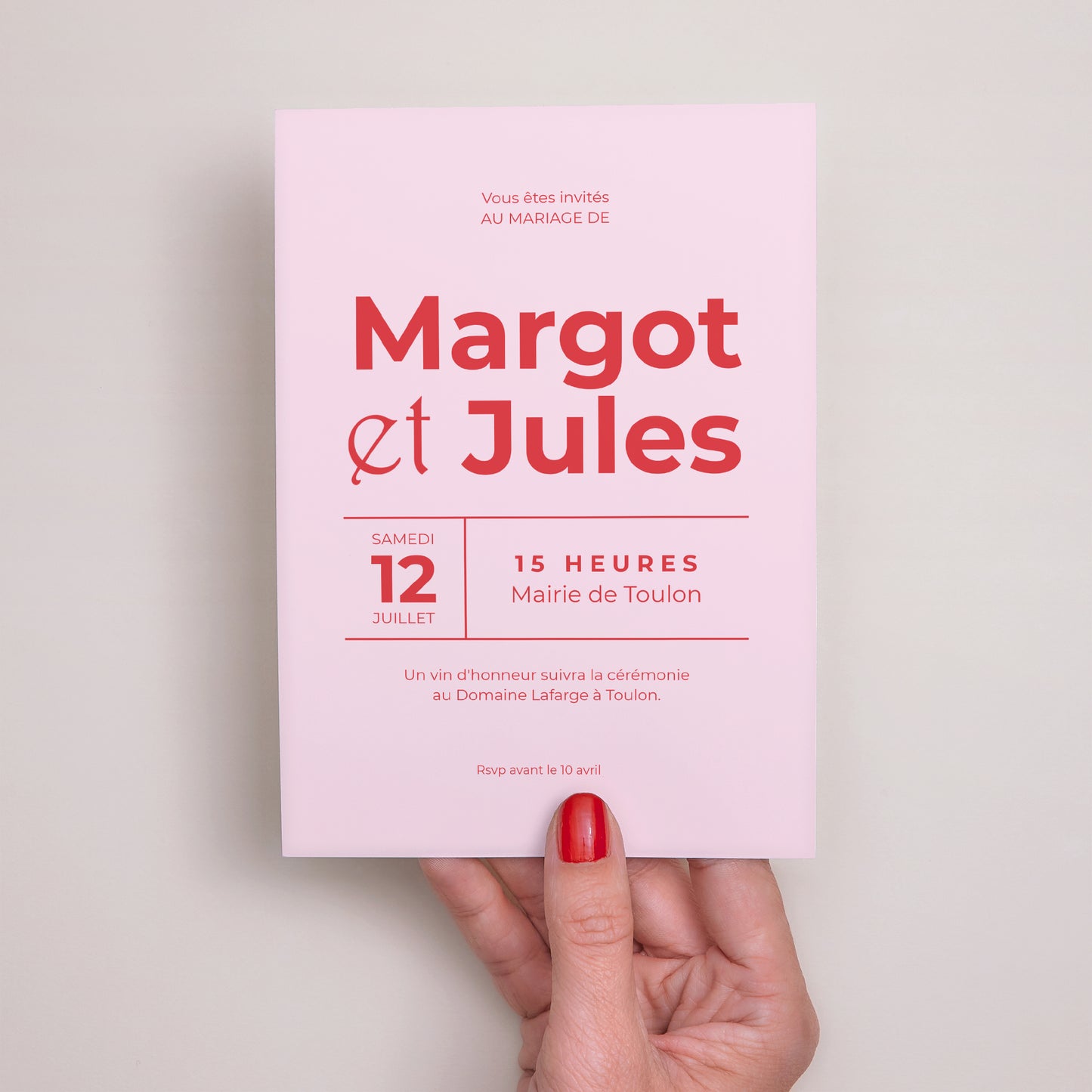 Faire-part Mariage Portrait Letter Press photo N° 2