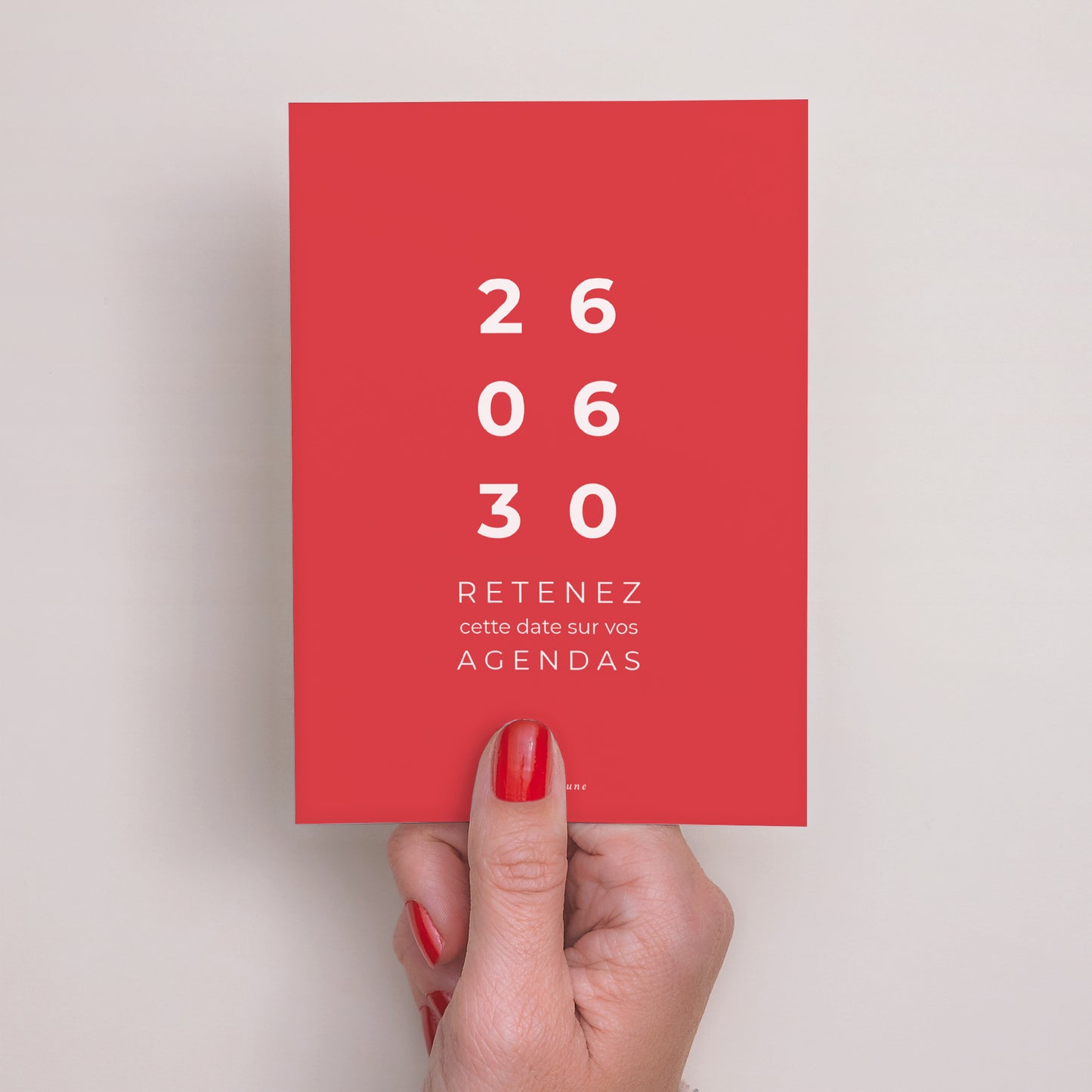 Save the date Mariage Portrait Red & Cream II photo N° 3
