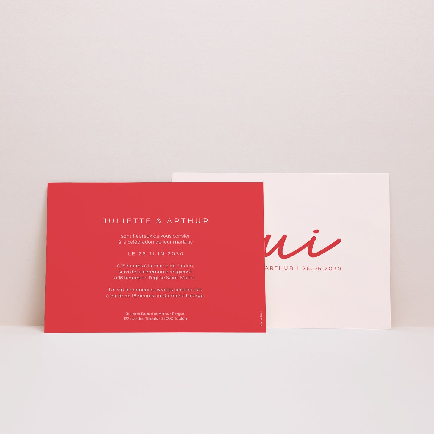 Faire-part Mariage Paysage Red & Cream II photo N° 2