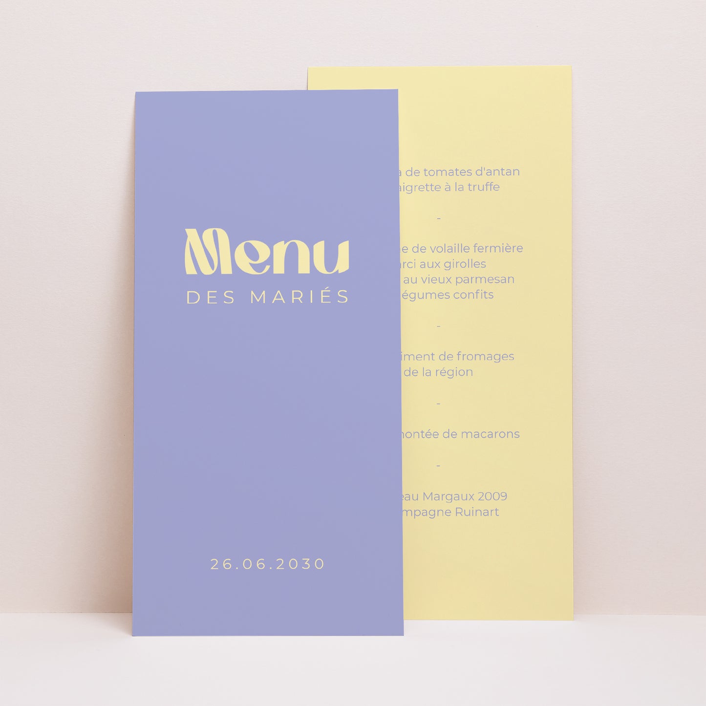 Menu Mariage Panoramique portrait Yellow graphic photo N° 1