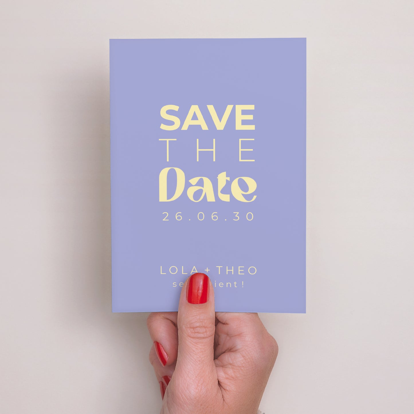 Save the date Mariage Portrait Yellow graphic photo N° 2