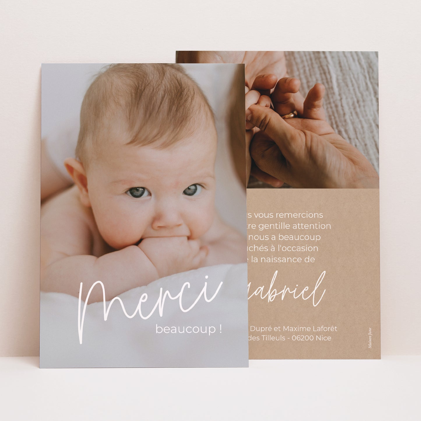 Remerciements Naissance Portrait single baby photo N° 1