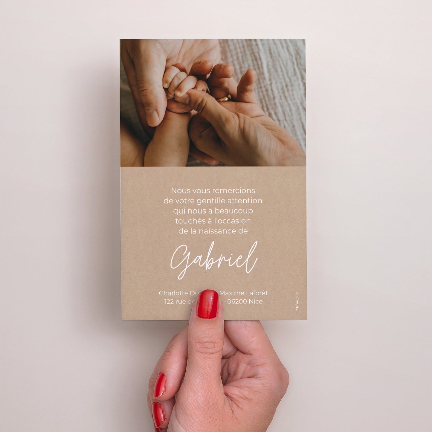 Remerciements Naissance Portrait Single baby photo N° 3