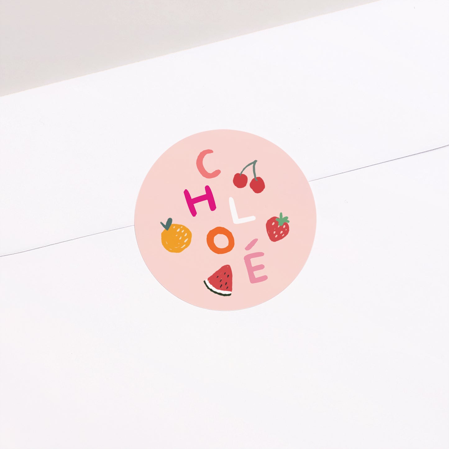 Sticker Naissance Rond Matisse pink photo N° 1