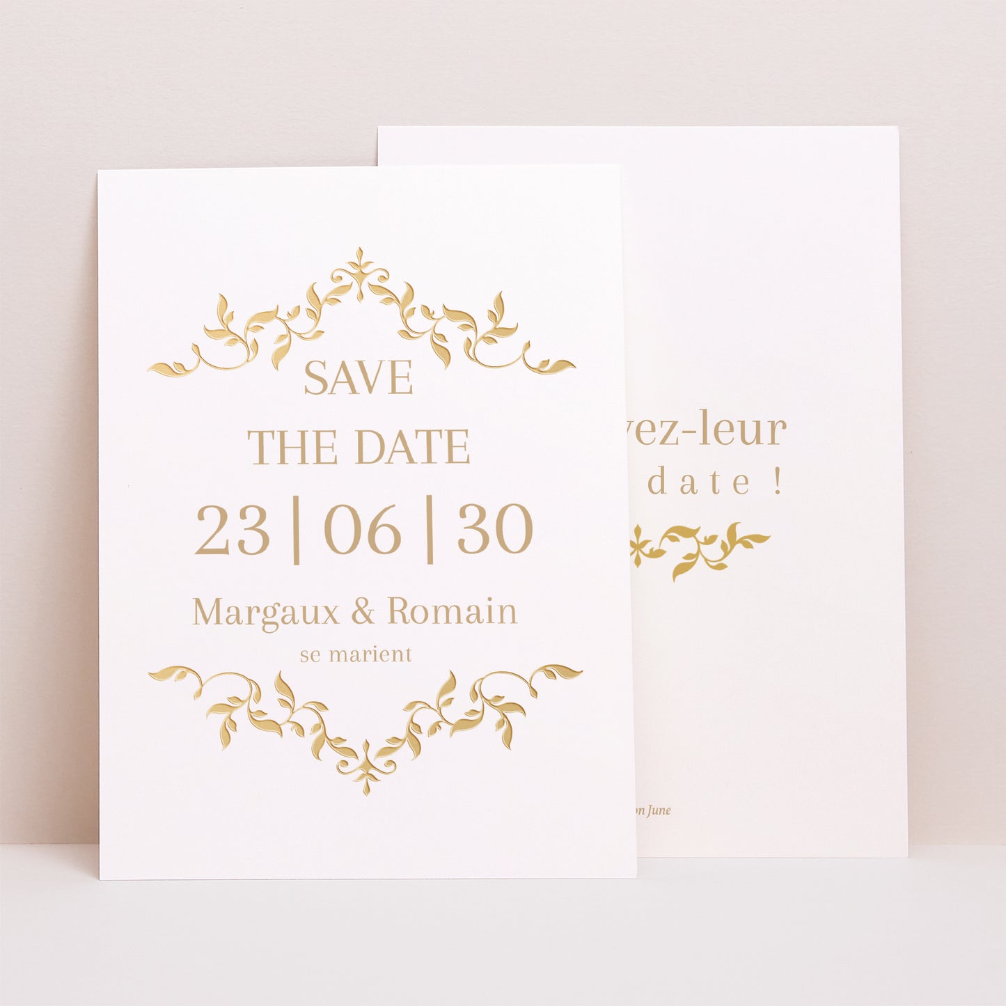 Save the date Mariage Portrait Baroque chic photo N° 1