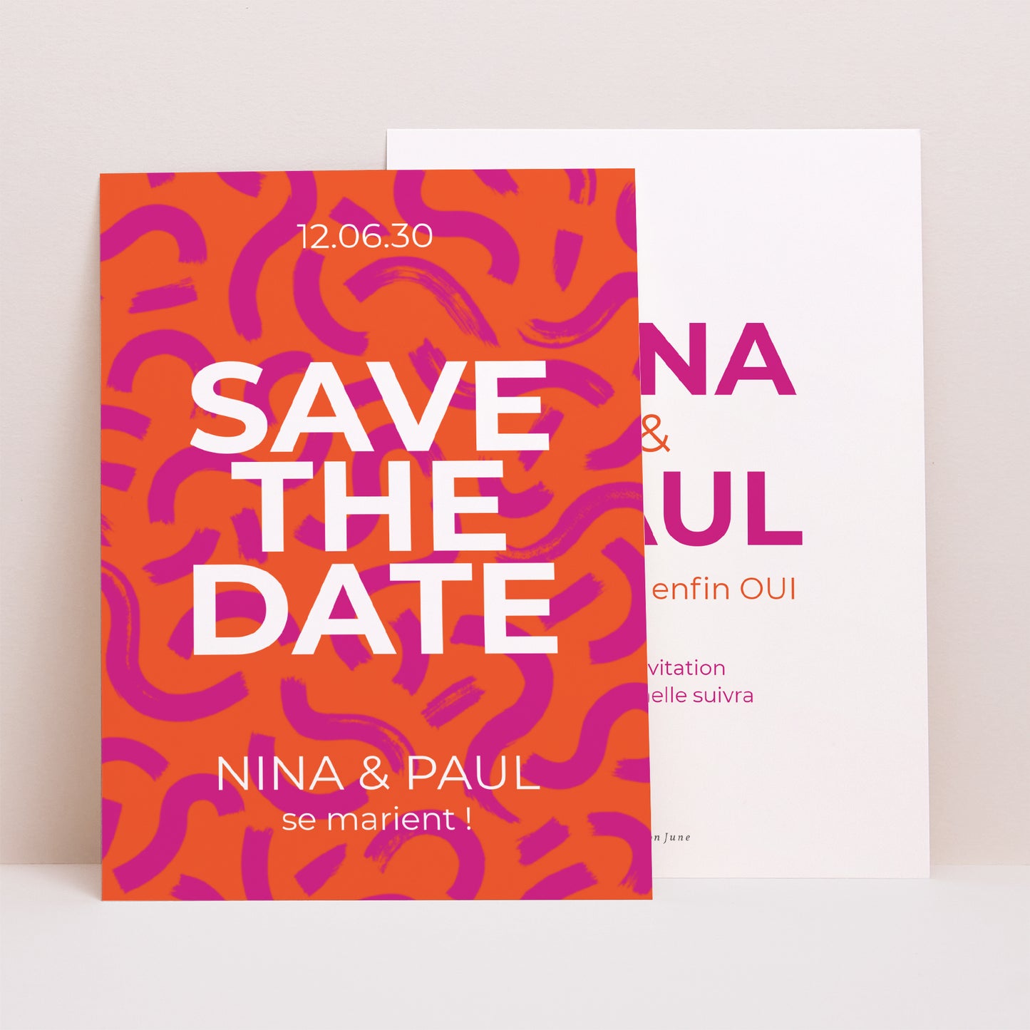 Save the date Mariage Portrait Color pop photo N° 1