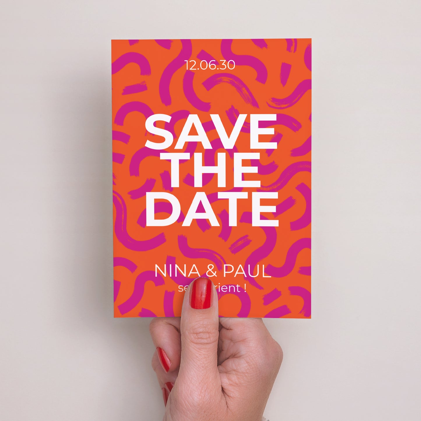 Save the date Mariage Portrait Color pop photo N° 2