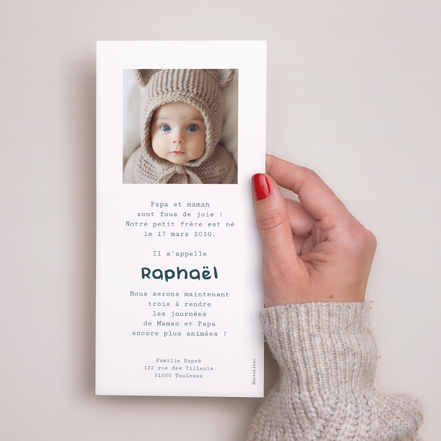 Faire-part Naissance Panoramique portrait Pop'art photo N° 3