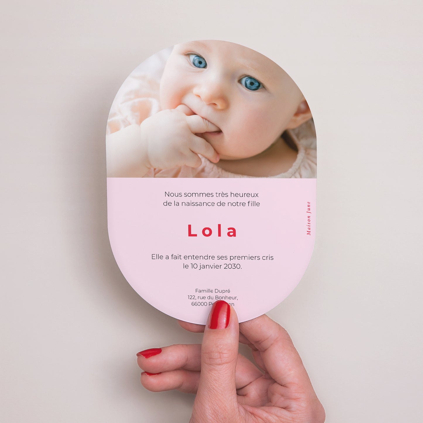 Faire-part Naissance Ovale Petit sucre photo N° 3