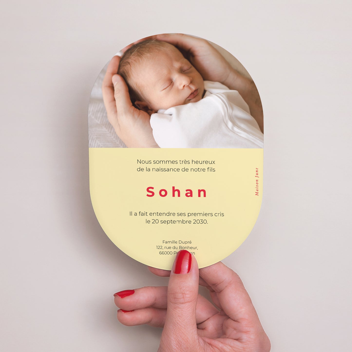 Faire-part Naissance Ovale Petit cœur photo N° 3