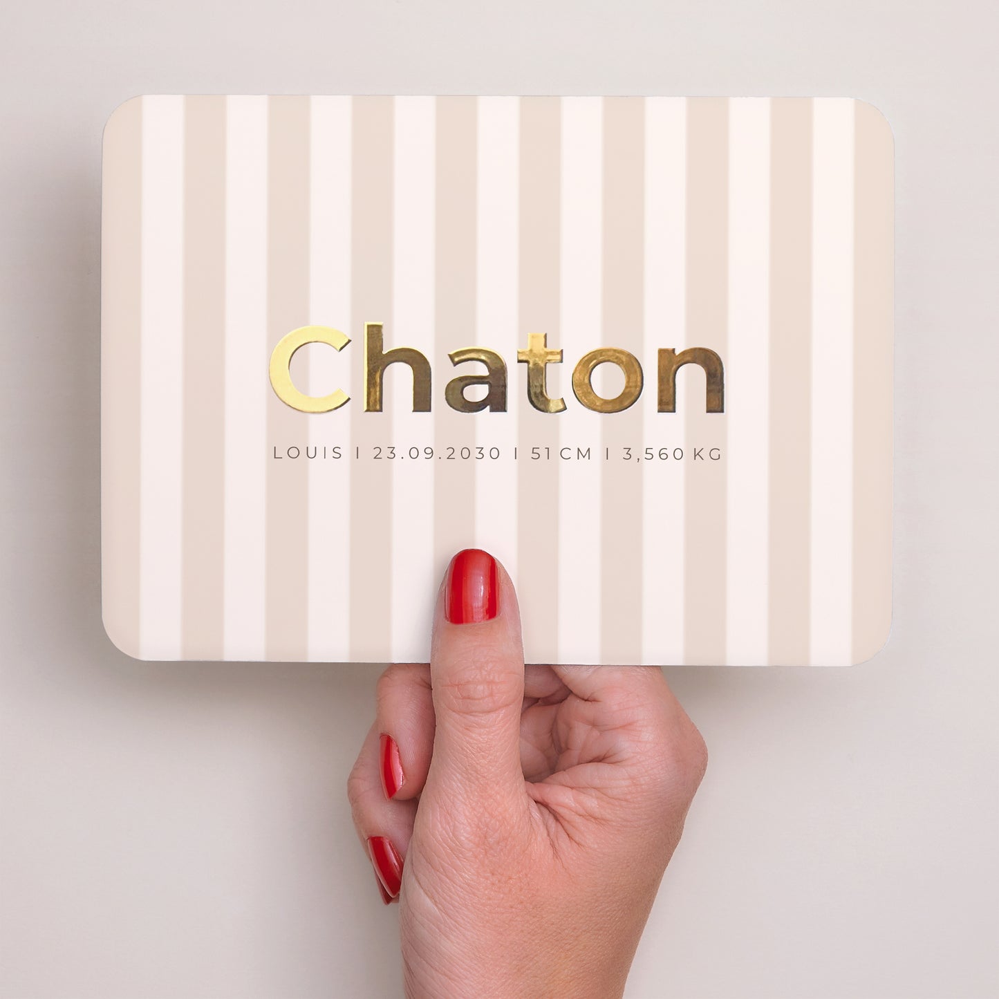 Faire-part Naissance Paysage, bords arrondis Chaton or photo N° 3