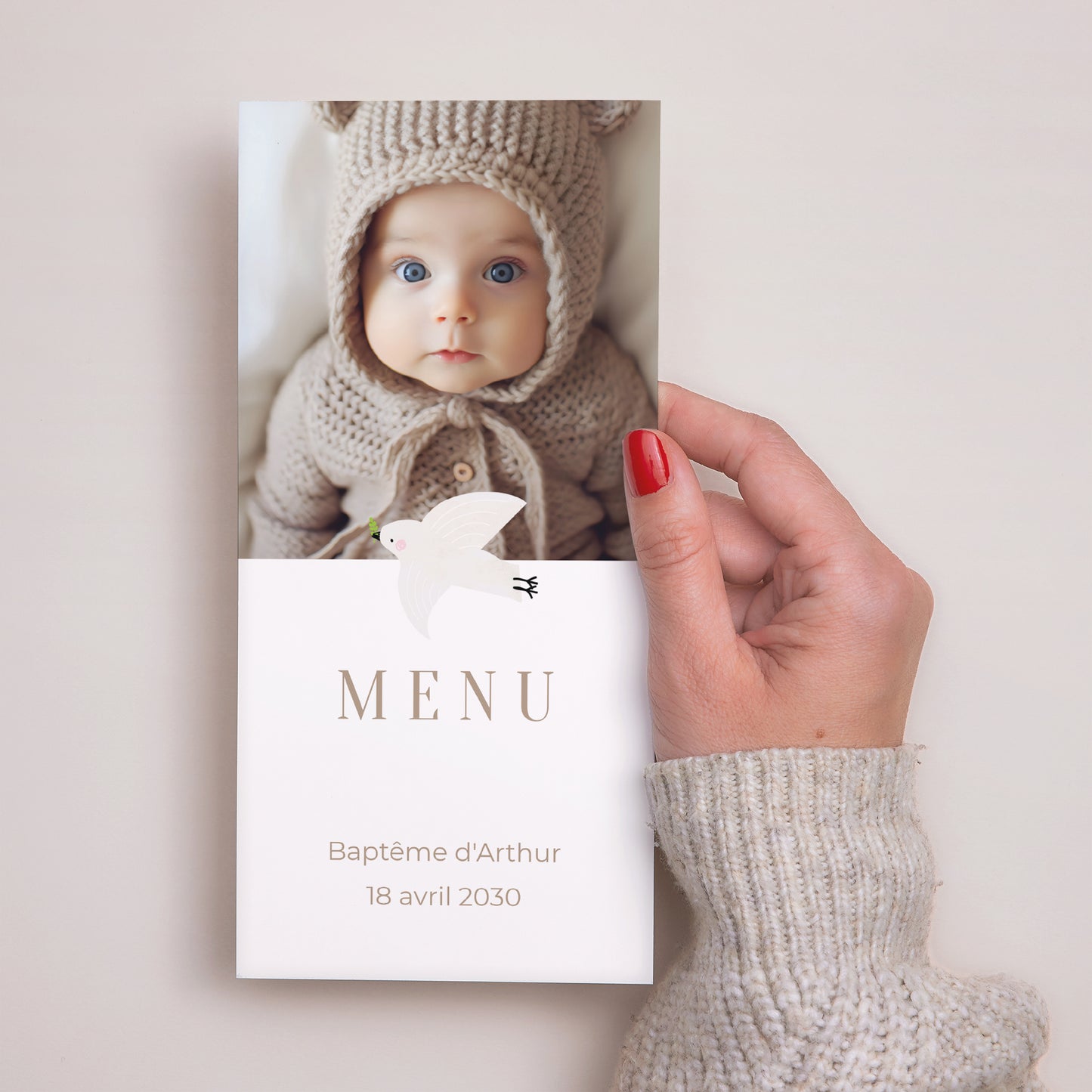 Menu Baptême Panoramique portrait Photographique photo N° 2