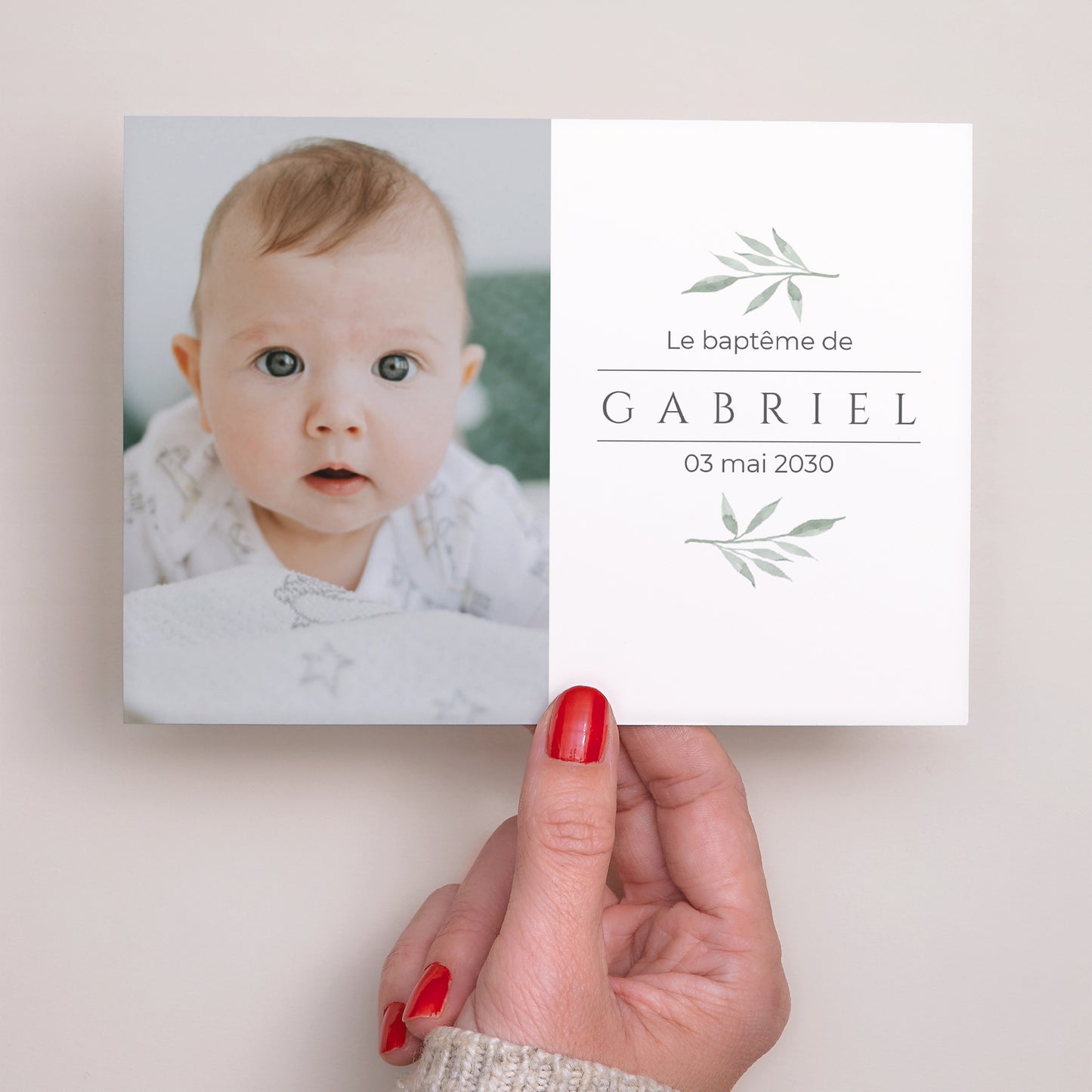 Faire-part Baptême Paysage Petite pousse photo N° 3
