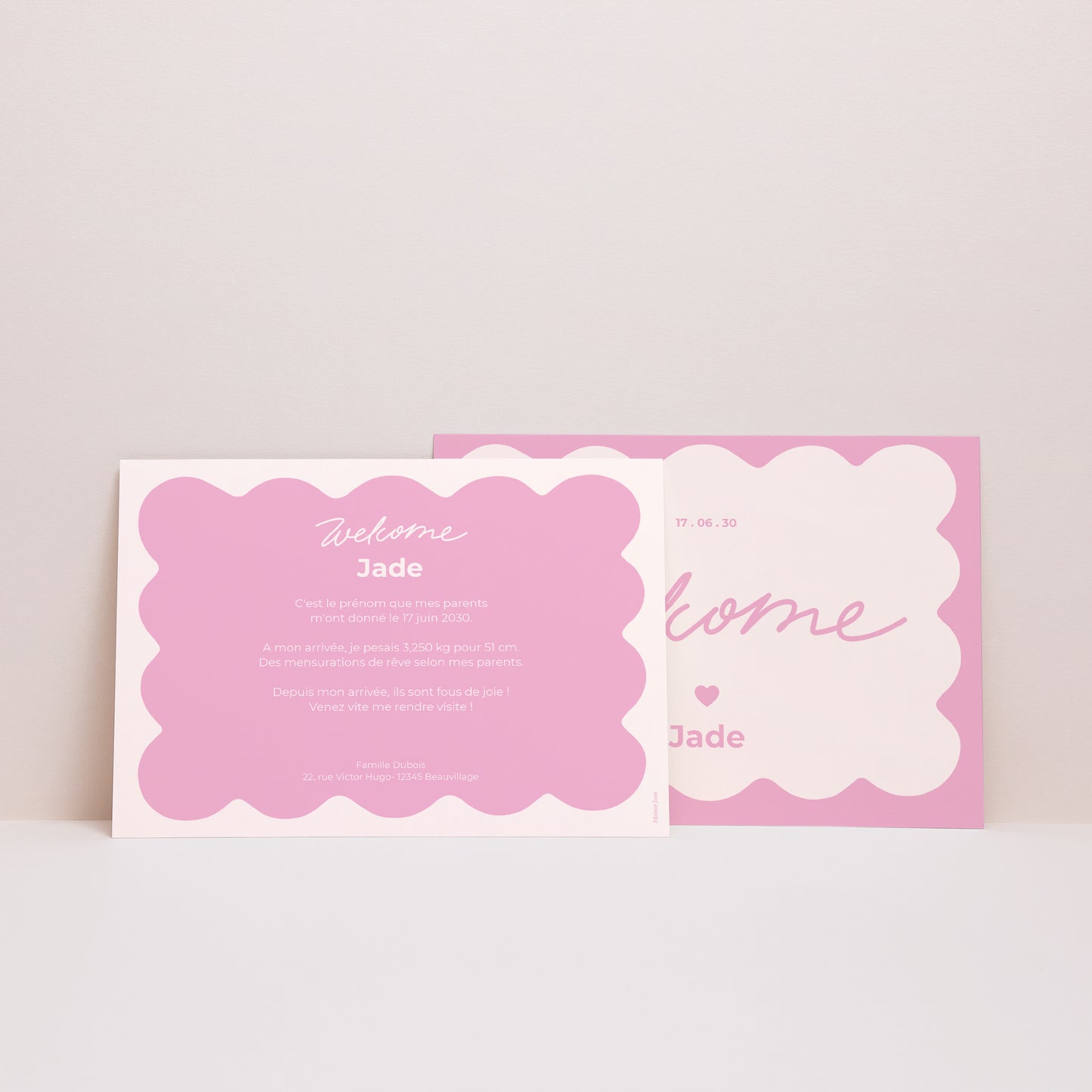 Faire-part Naissance Paysage Biscuit fraise photo N° 2