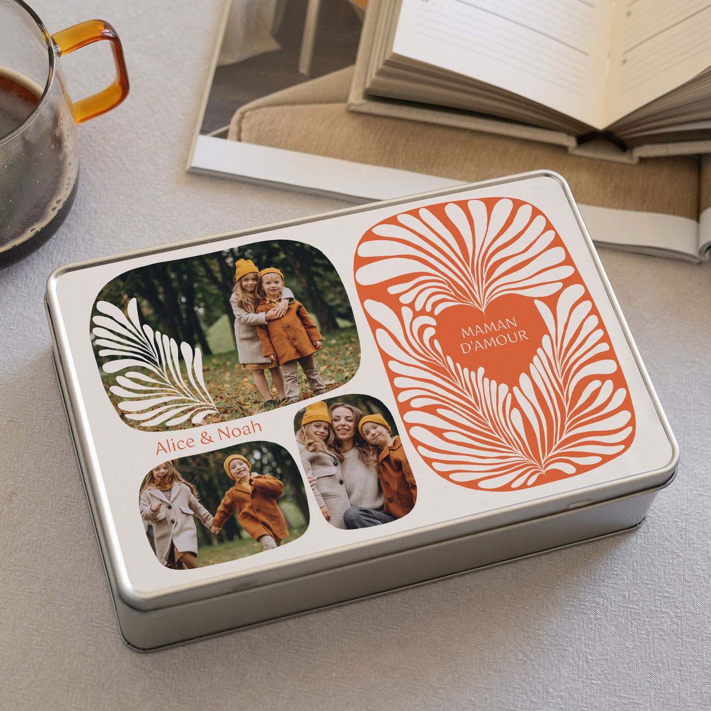 Boite métallique Objets Rectangle Amber foliage photo N° 2