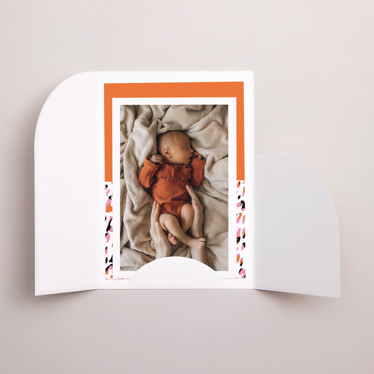 Faire-part Naissance Pochette 2 cartes funky leopard photo N° 3