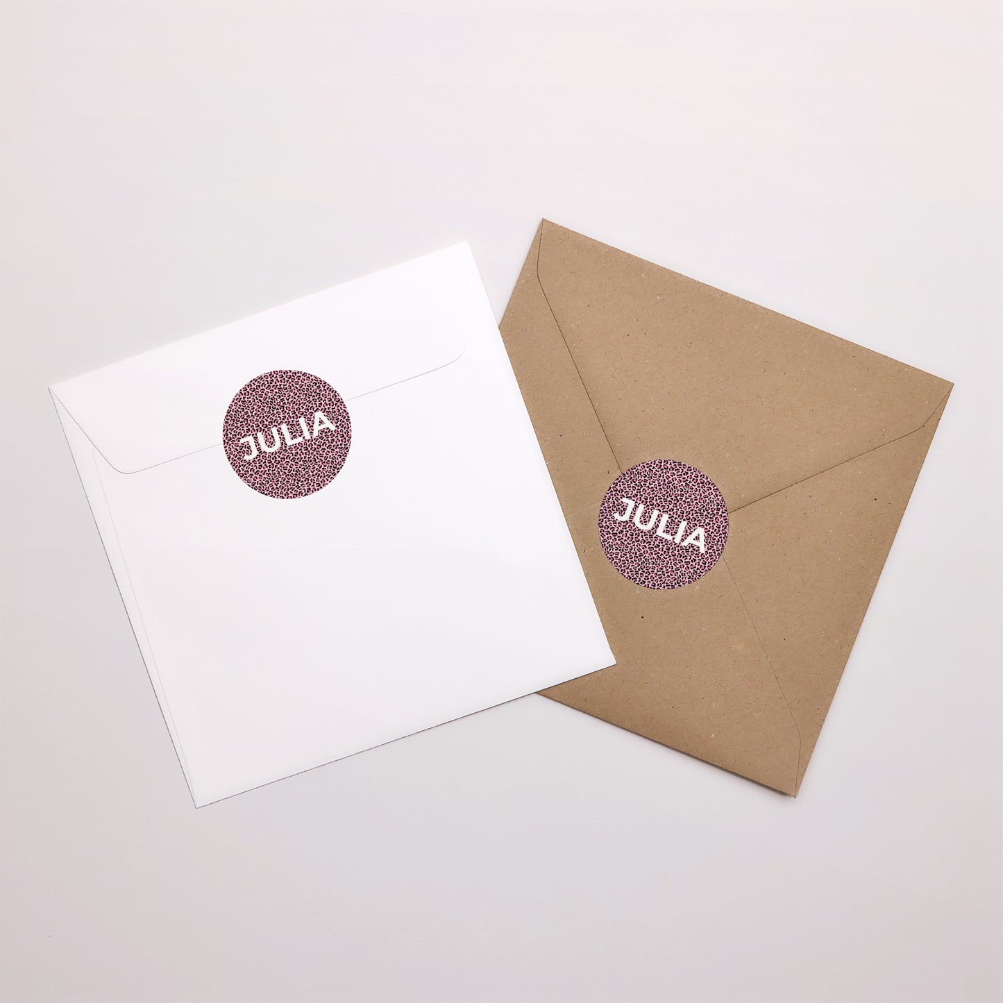 Sticker Naissance Rond Pink leopard photo N° 3