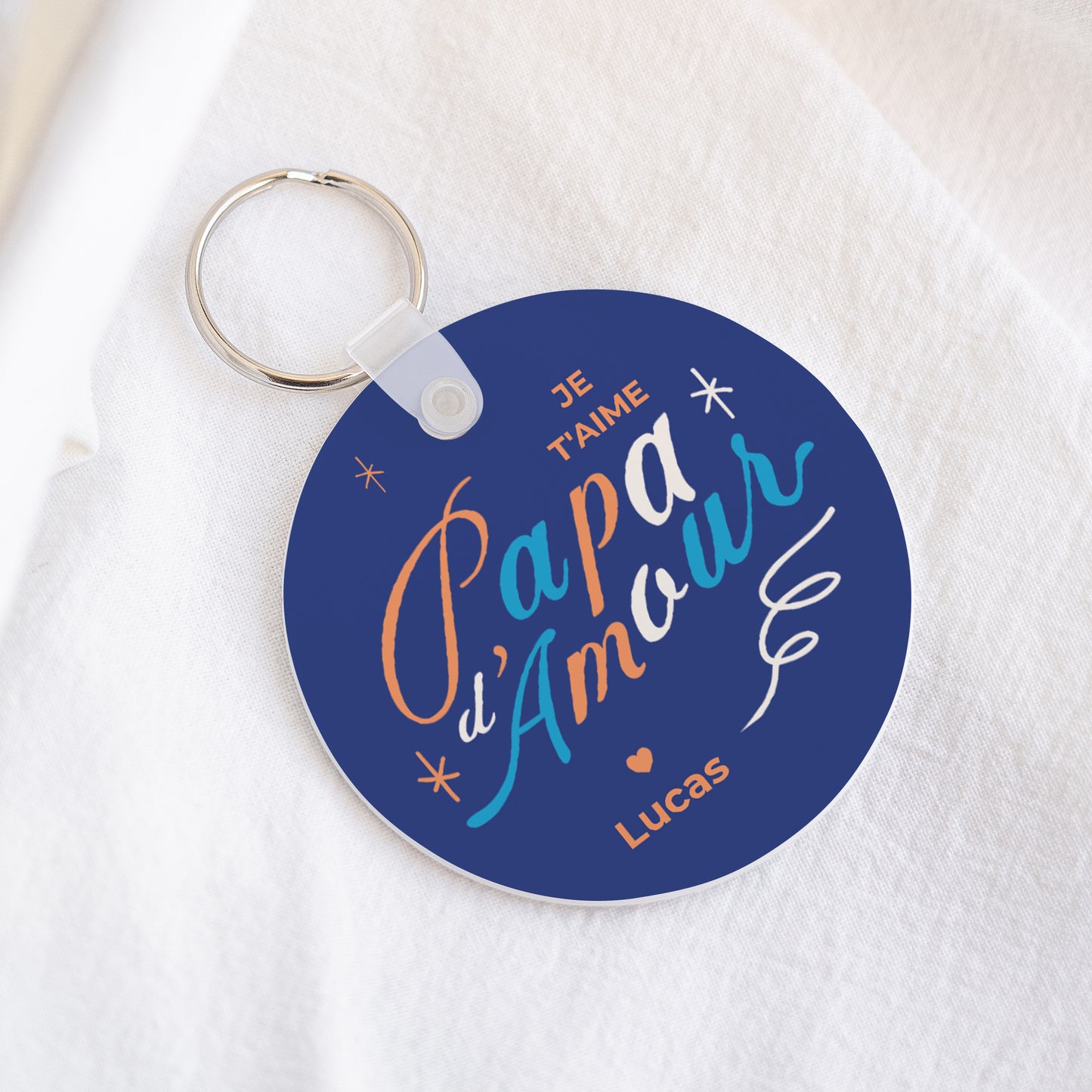 Porte-clés Objets Rond Amour Bleu photo N° 1