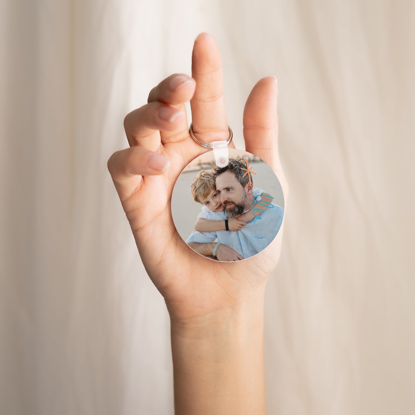 Porte-clés Objets Rond Amour Bleu photo N° 2