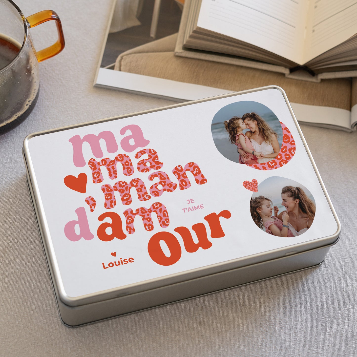 Boite métallique Objets Rectangle Maman Léopard II photo N° 2