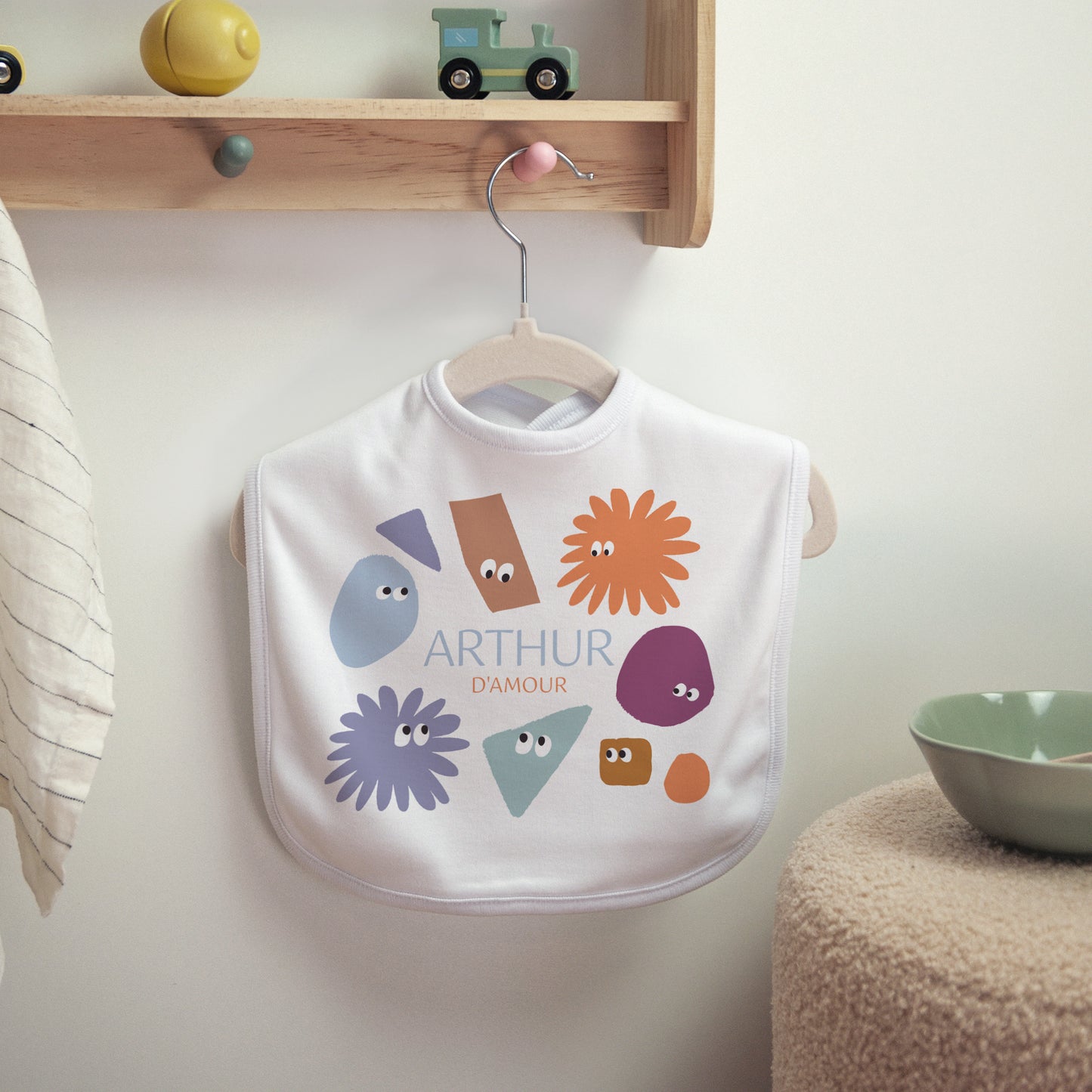 Bavoir Naissance Tissu Les zigotos bleus photo N° 2