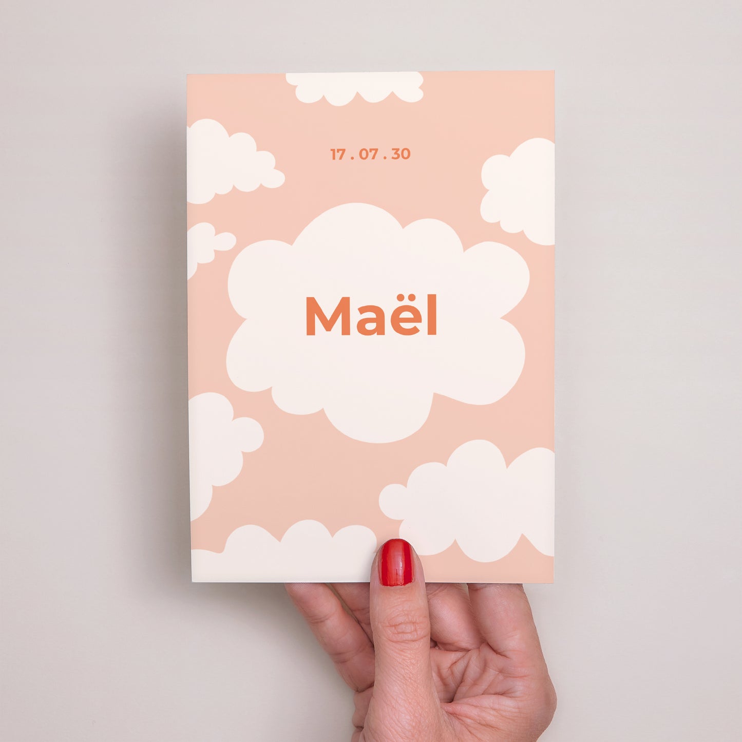 Faire-part Naissance Portrait Petit nuage orange photo N° 2