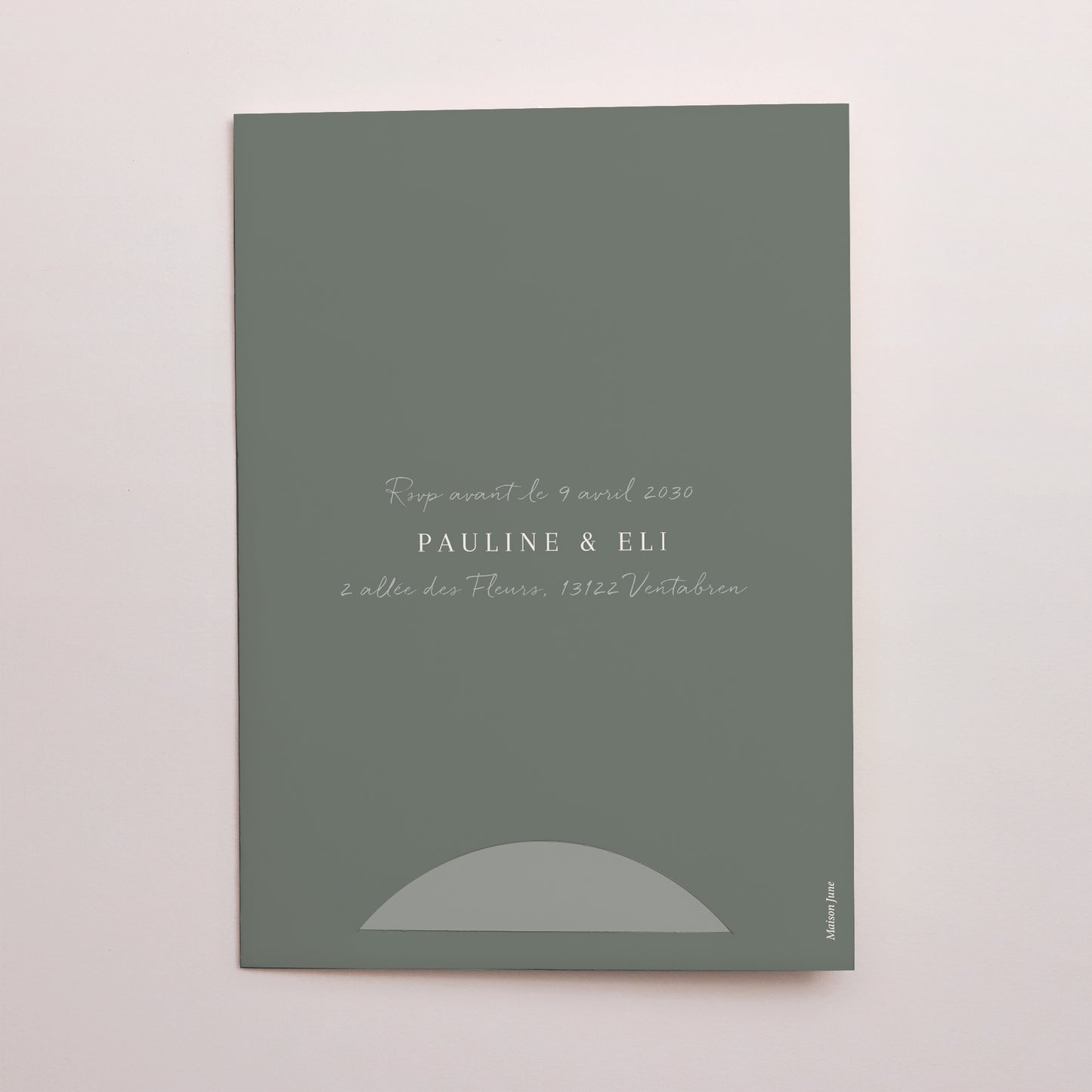 Faire-part Mariage Pochette 2 cartes Douceur romantique photo N° 4