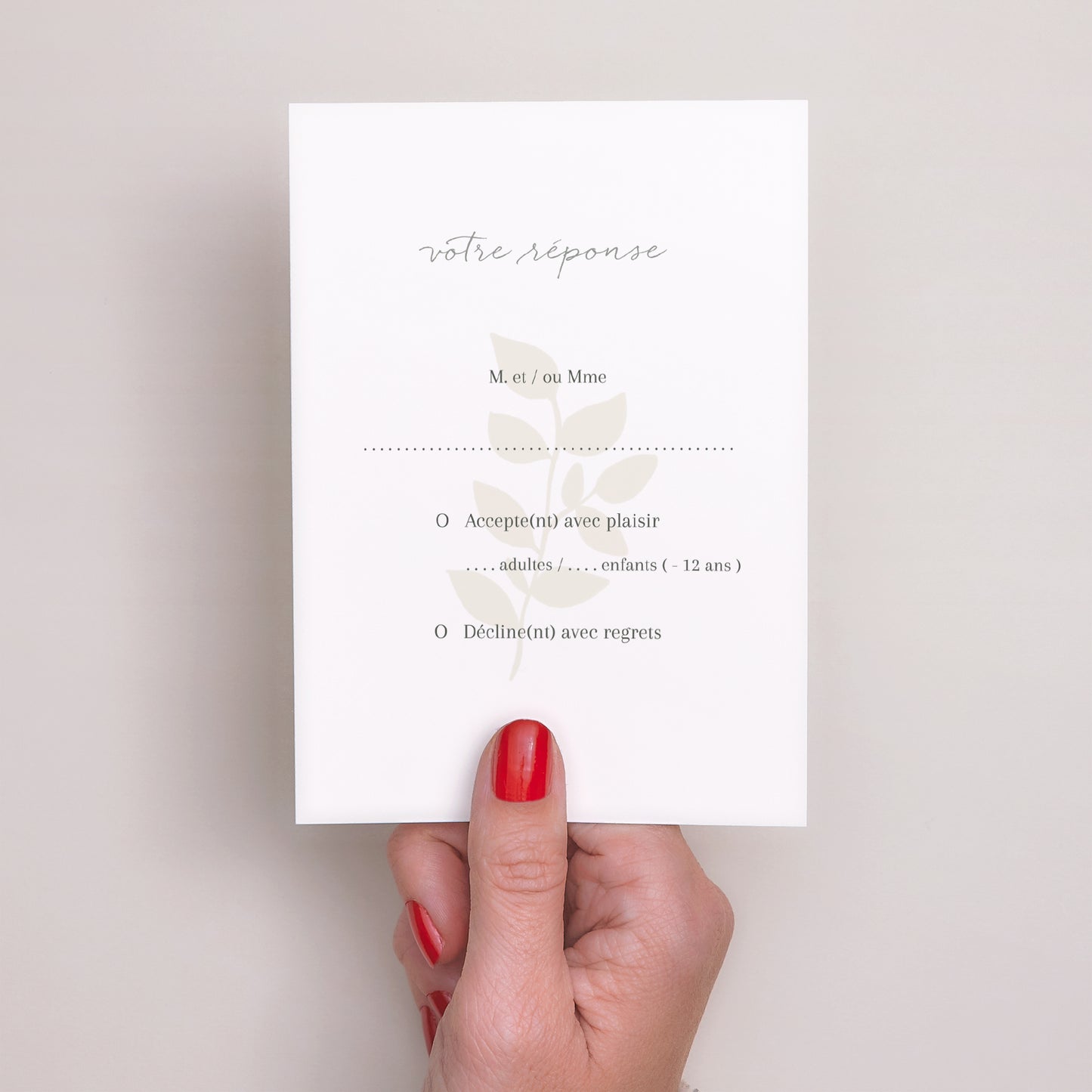 Carton réponse Mariage Portrait Douceur romantique photo N° 2