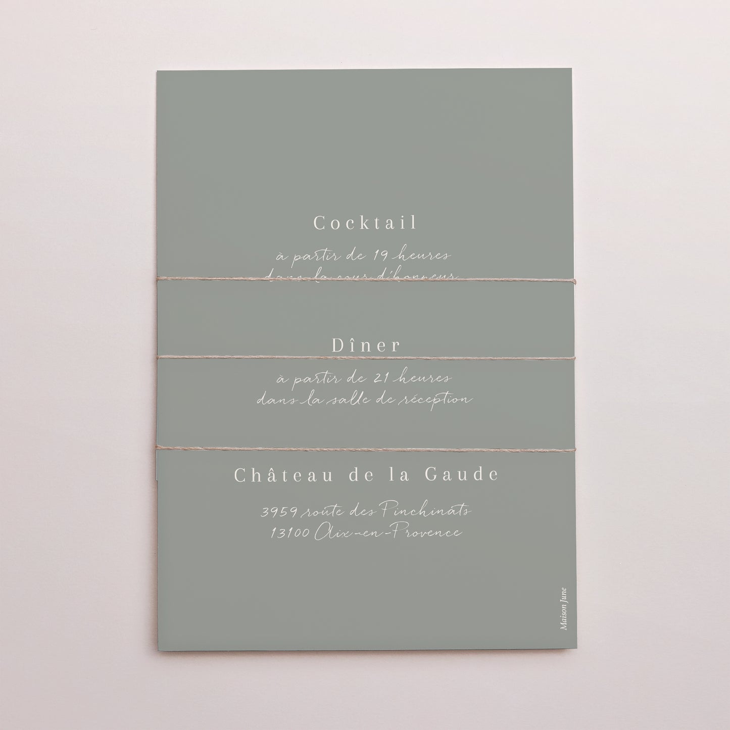 Faire-part Mariage 3 cartes, ruban Douceur romantique photo N° 4