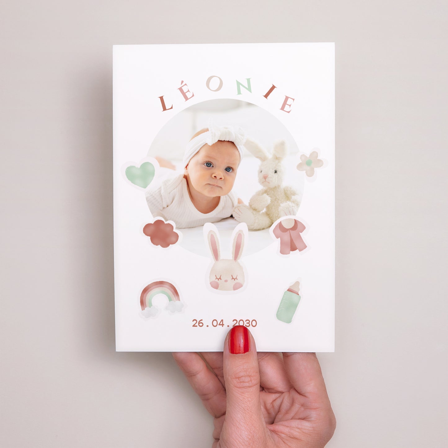 Faire-part Naissance Portrait Douceur Pastel photo N° 2