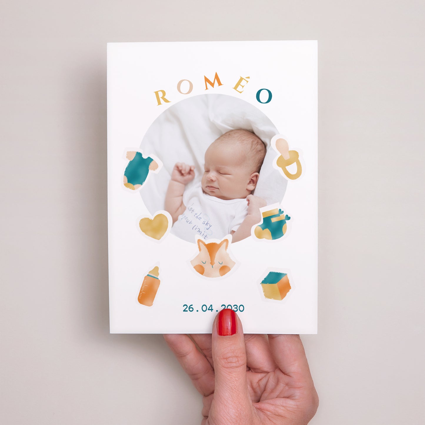 Faire-part Naissance Portrait Douceur Pastel II photo N° 2