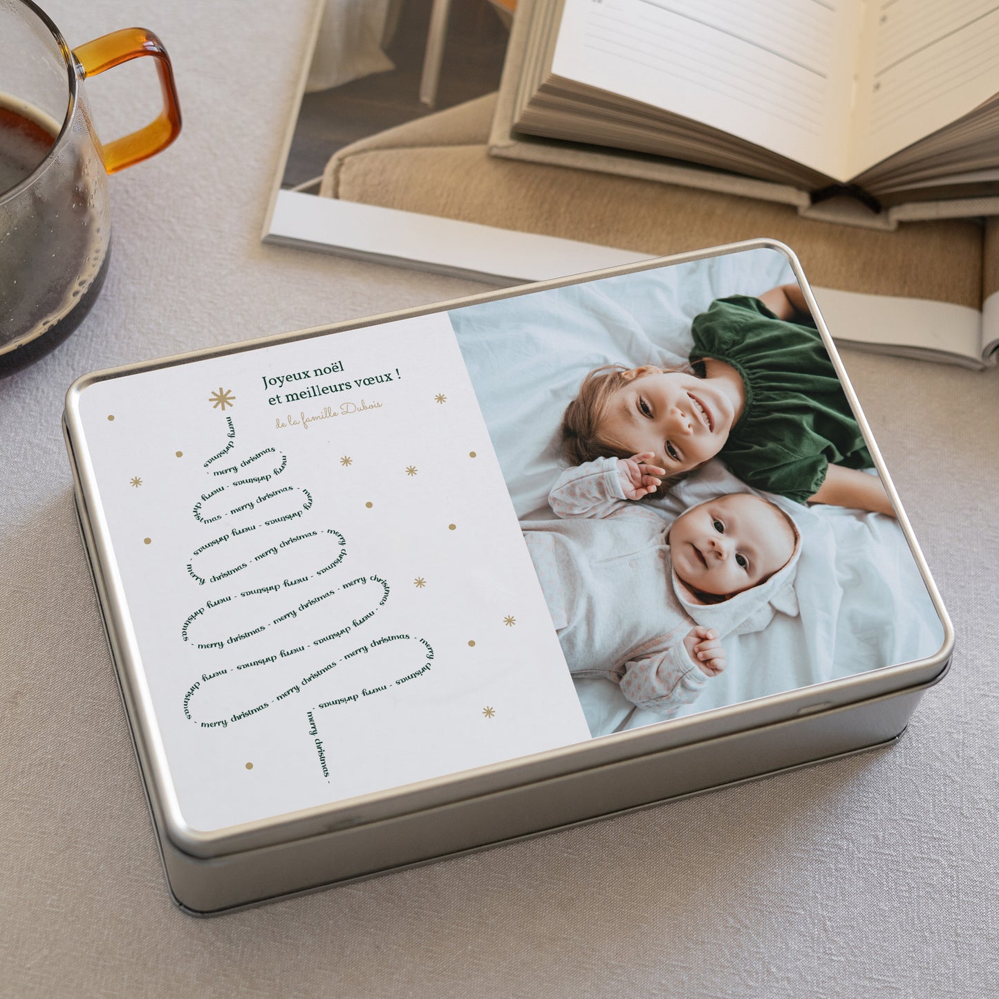 Boite métallique Fin d'année Rectangle Merry Christmas II photo N° 2