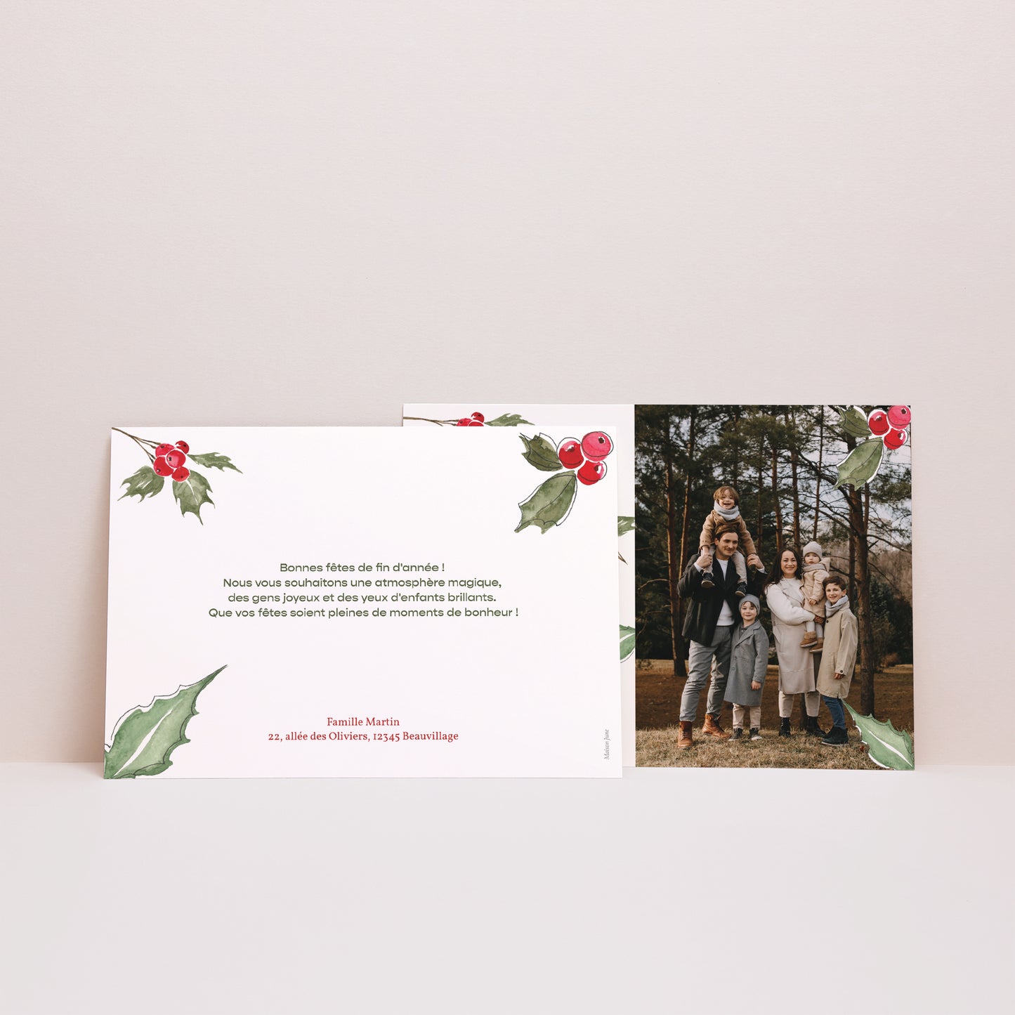 Carte de voeux Fin d'année Paysage Esprit de Noël photo N° 2