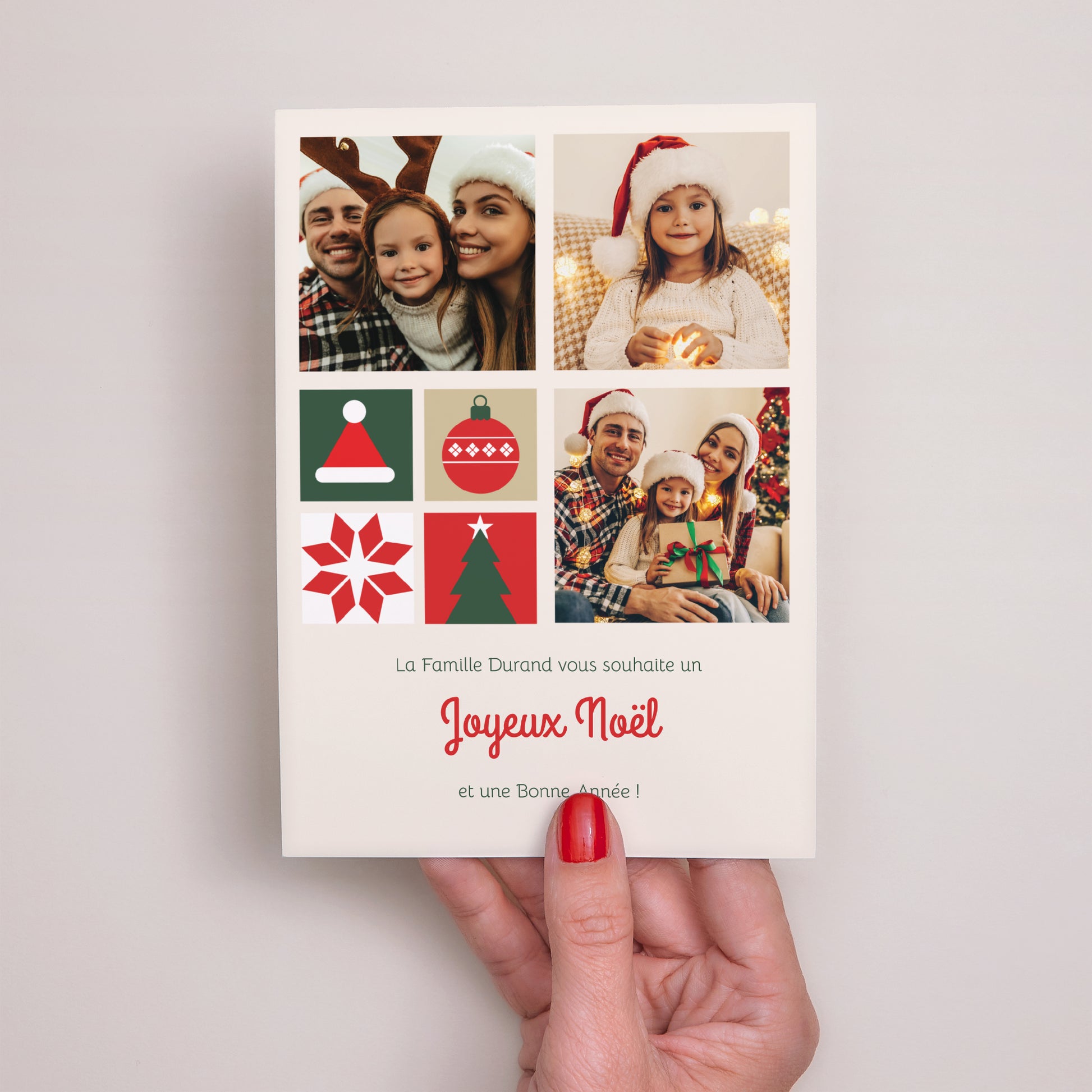 Carte de Noel Fin d'année Portrait Noël quadri photo N° 2