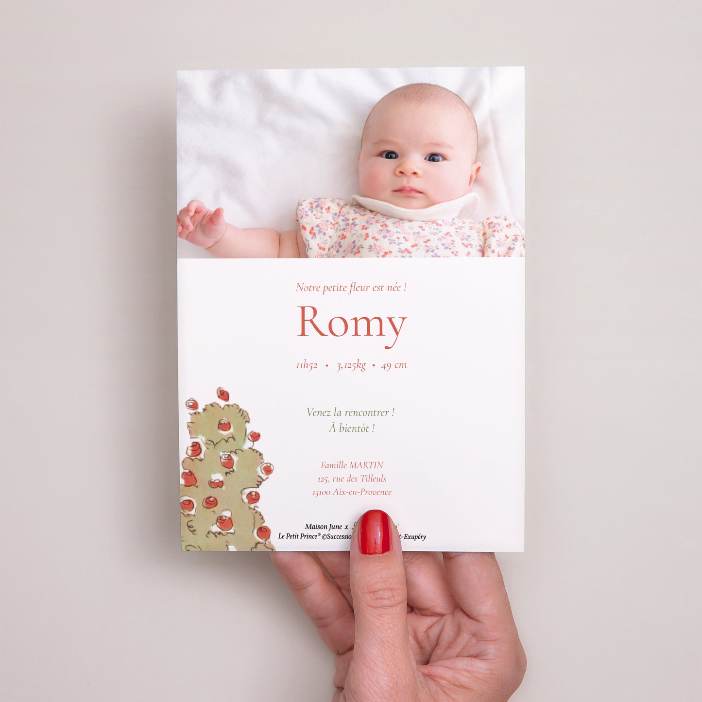 Faire-part Naissance Portrait Rosiers photo N° 3
