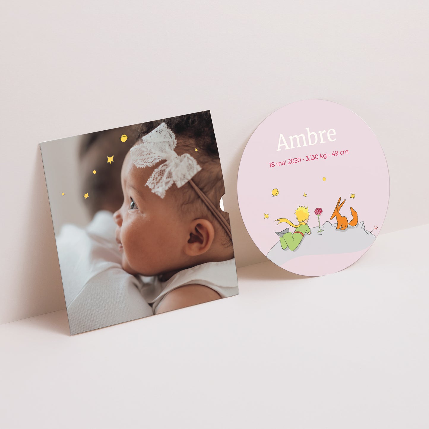 Faire-part Naissance Pochette disque Univers de la rose II photo N° 1