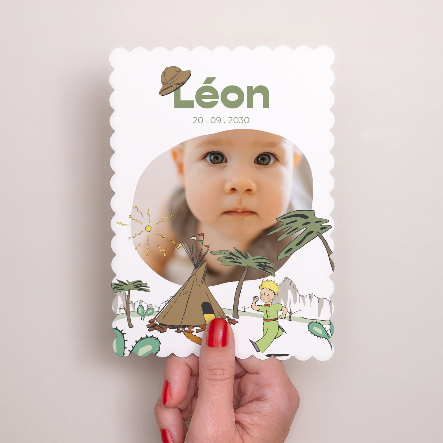 Faire-part Naissance Portrait, bords biscuit L'escapade II photo N° 2