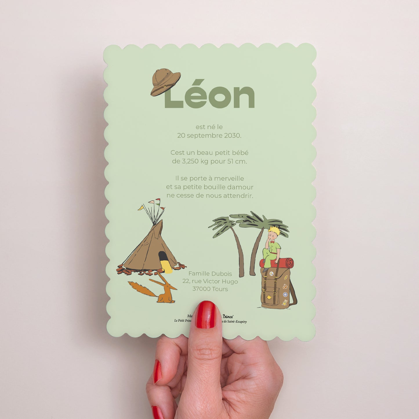 Faire-part Naissance Portrait, bords biscuit L'escapade II photo N° 3